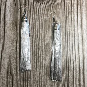 Silver Tassel Boho Style Earrings
